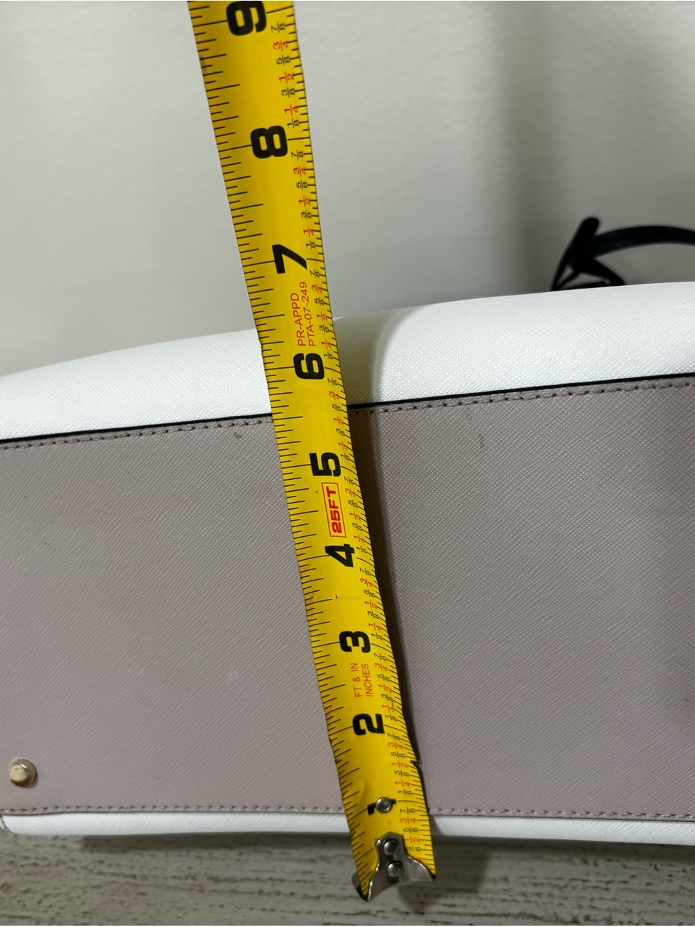 kate spade Two-Tone Satchel in White, Black and Taupe - Picture 14 of 14
